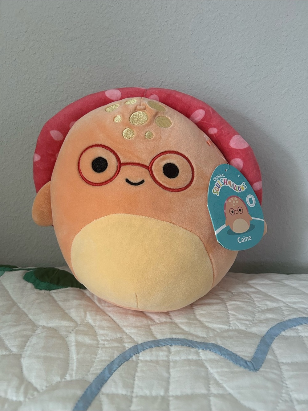 Squishmallows Caine Plush - Peach, Pink & Yellow with Tags